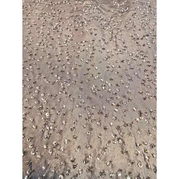 GAP Beaded Metallic Gray Mini Skirt Size 10 Y2K Metallic Holiday Evening Party - Picture 5 of 5